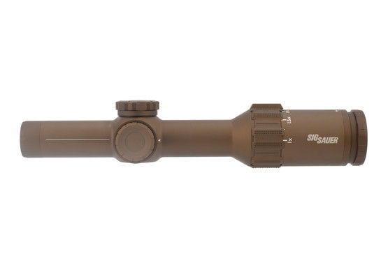 SIG TANGO6T 1-6 scope FDE features the illuminated MRAD Horseshoe reticle